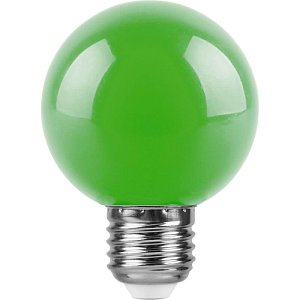 Лампа светодиодная Feron E27 3W зеленый Шар Матовая LB-371 25907