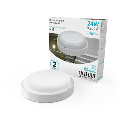 Настенно-потолочный светодиодный светильник Gauss Elementary 126411224 1790₽