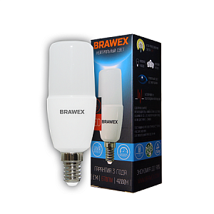 Лампа светодиодная Brawex колба матовая E14 7Вт 4000K 5307C-T7C-7N