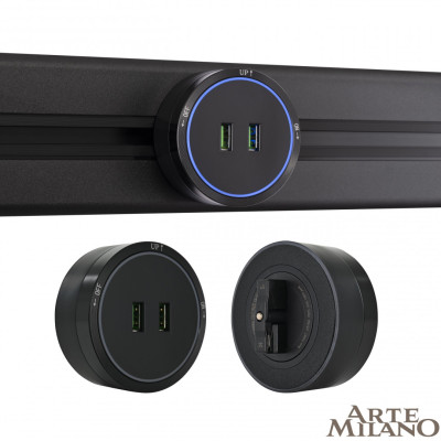 Трековая розетка Arte Milano Am-track-sockets 380066TS LEDUSBx2 Black 2142₽