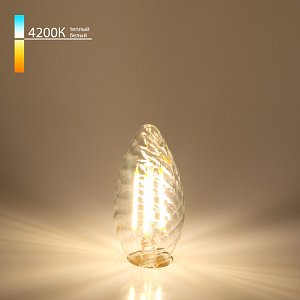 Филаментная светодиодная лампа Elektrostandard свеча витая прозрачная E14 7W 4200K 4690389041433