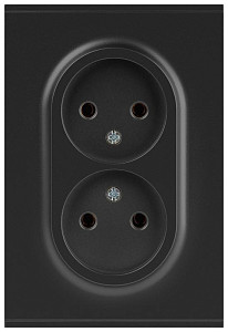 Розетка Эра Arktik 16-2107-05 без заземления двойная 2X2P 16А-250В антрацит Б0071685
