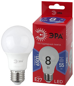 Лампа светодиодная Эра E27 8W 6500K LED A60-8W-865-E27 R Б0048502