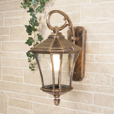 Уличный настенный светильник Elektrostandard Virgo D черное золото 4690389064845 4520₽