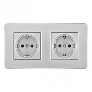 Розетка Arte Milano SET16-2-40-1x2 silver