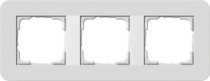 Рамка 3-постовая Gira E3 светло-серый/белый глянцевый 0213411