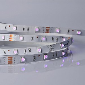 Светодиодная лента Uniel ULS-M22-5050-30LED/m-10mm-IP20-DC12V-7,2W/m-5M-RGB PROFI катушка в герметичной упаковке