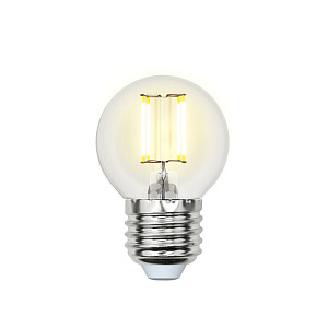 Лампа светодиодная (UL-00000196) Uniel E327 6W прозрачная LED-G45-6W/WW/E27/CL PLS02WH