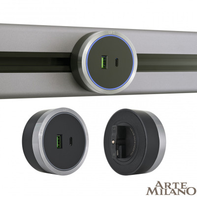 Трековая розетка Arte Milano Am-track-sockets 380066TS LEDUSB-Type-C Grey 2846₽