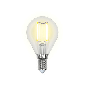 Лампа светодиодная (UL-00000197) Uniel E14 6W прозрачная LED-G45-6W/WW/E14/CL PLS02WH