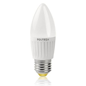 Лампа светодиодная Voltega E27 6.5W 2800К свеча матовая VG1-C2E27warm6W-C 5717