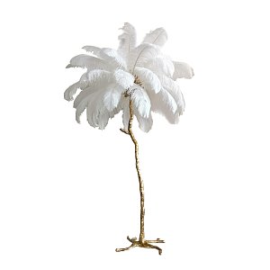 Торшер Delight Collection Ostrich Feather BRFL5014 white/antique brass