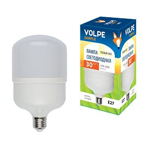 Лампа LED сверхмощная (10810) Volpe E27 30W (260W) 3000K M80 LED-M80-30W/WW/E27/FR/S