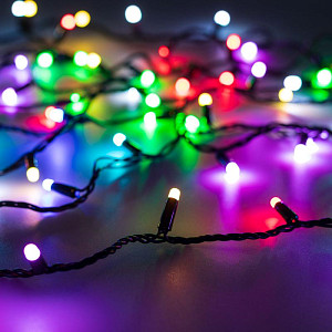 Светодиодная Гирлянда Ardecoled ARD-STRING-CLASSIC-20000-BLACK-200LED-MILK-SYNC RGB (230V, 13W, RF ПДУ, 4000) (IP65) 064854