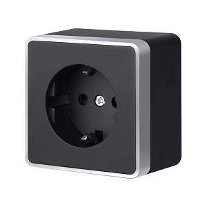 Розетка с заземлением и шторками Werkel Gallant (черный с серебром) W5071134 4690389164569 a051148