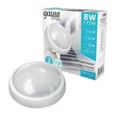 Настенно-потолочный светодиодный светильник Gauss Qplus 142411208-S 945₽