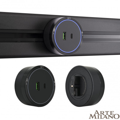 Трековая розетка Arte Milano Am-track-sockets 380066TS LEDUSB-Type-C Black 2846₽
