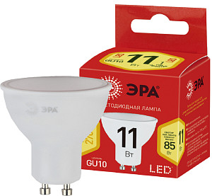 Лампа светодиодная Эра GU10 11W 2700K ECO LED MR16-11W-827-GU10 Б0040877