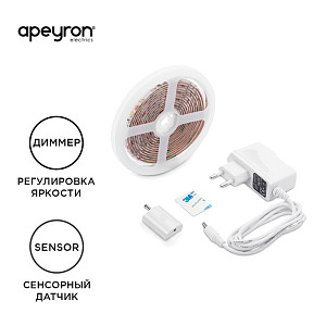 Комплект светодиодной подсветки Apeyron 12В 2835 4,8Вт/м 6000К 1,5м IP65 10-87