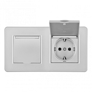 Розетка Arte Milano SET16-2-41-1x2 silver