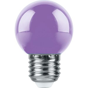 Лампа светодиодная Feron LB-37 шар E27 1W фиолетовый 38125
