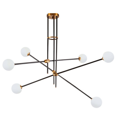 Люстра на штанге Delight Collection Bistro Globe 9389P6 blackgold 46130₽