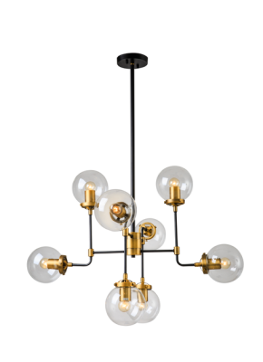 Люстра на штанге Elvan LU-1718-E27-Bk-Gl 14800₽