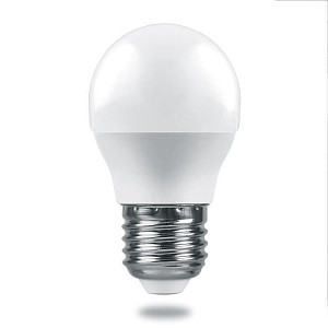 Лампа светодиодная Feron E27 7,5W 2700K шар матовый LB-1407 38074