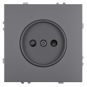 Розетка 1-местная с з/ш б/з (механизм) СЗК Stekker Эмили 250В 16А RST16-5109-10ZK платиново-серый soft touch 50242