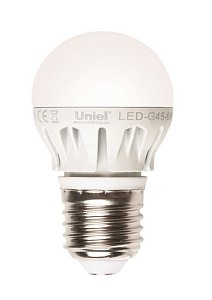 Лампа светодиодная (08139) Uniel E27 6W 4500K матовая LED-G45-6W/NW/E27/FR ALM01WH