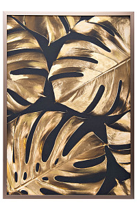 Холст Золотые листья монстеры-2 Garda Decor 89VOR-MONSTERA GOLDEN-2