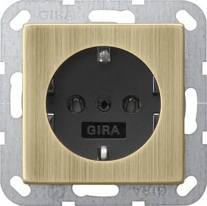 Розетка Gira System 55 Schuko с/з 16A 250V безвинтовой зажим бронза/антрацит 0188603