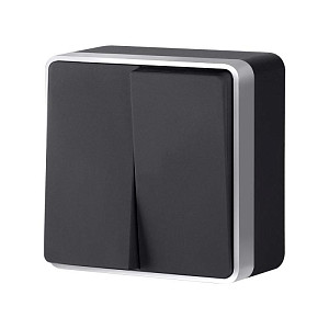 Выключатель двухклавишный Werkel Gallant (черный с серебром) W5020034 4690389164156 a050889