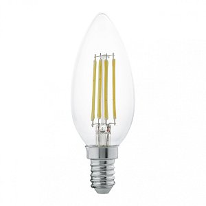 Лампа светодиодная филаментная Eglo E14 4W 2700К прозрачная 11496