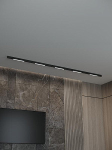 Трековая система со светильниками №1 трехфазная накладная Eldeko (48В, форма - прямая, 3м, 3000K) черная Hesby Lighting HSBL_kompl_E001_NI3B3K