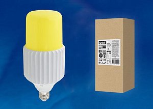 Лампа светодиодная сверхмощная (UL-00004079) Uniel E27 80W 6000K желтая LED-MP200-80W/6000K/E40/PH ALP06WH