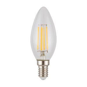 Лампа светодиодная филаментная диммируемая Voltega E14 5W 3000K свеча прозрачная 8460