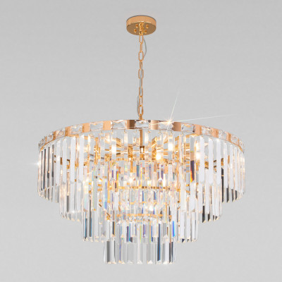Подвесная люстра Eurosvet Elegante 1013010 золотопрозрачный хрусталь Strotskis a060643 52400₽
