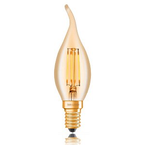 Лампа светодиодная филаментная диммируемая Sun Lumen E14 4W 2200K золотая 057-349