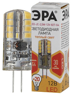 Лампа светодиодная Эра G4 2,5W 2700K LED JC-2,5W-12V-827-G4 Б0033191