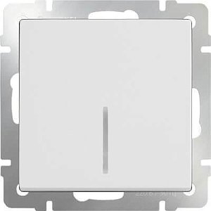 Выключатель Werkel одноклавишный проходной с подсветкой белый WL01-SW-1G-2W-LED 4690389059162