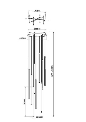 Подвесная люстра Maytoni Light stick MOD236PL-L54BS3K 47990₽