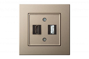 Розетка HDMI и USB Liregus Epsilon 28-3243