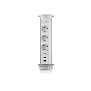 Блок розеток 105J (3 секции и 2 USB) Mebax 00-00000823