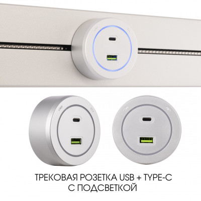 Трековая розетка Arte Milano Am-track-sockets-39 399731TSUSB-Type-C Silver 1696₽