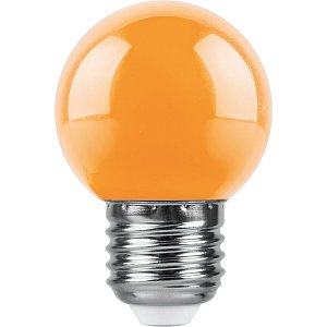 Лампа светодиодная Feron LB-37 шар E27 1W оранжевый 38124