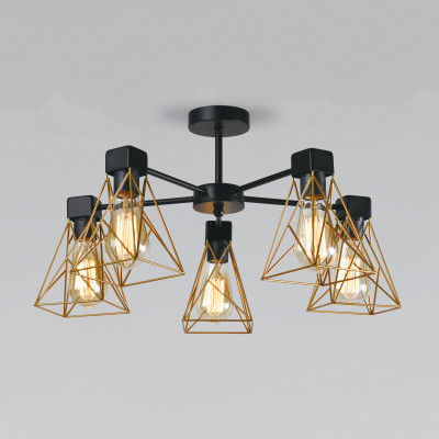 Люстра на штанге Eurosvet Trappola 701075 черныйлатунь a061402 11900₽