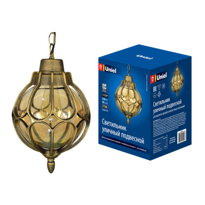 Уличный подвесной светильник Uniel UUL-H90A 60WE27 IP54 GOLD UL-00007694 2022₽