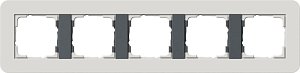 Рамка 5-постовая Gira E3 светло-серый/антрацит 0215421