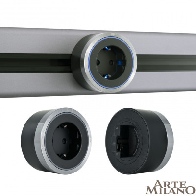 Трековая розетка Arte Milano Am-track-sockets 380066TS LEDES Grey 1856₽